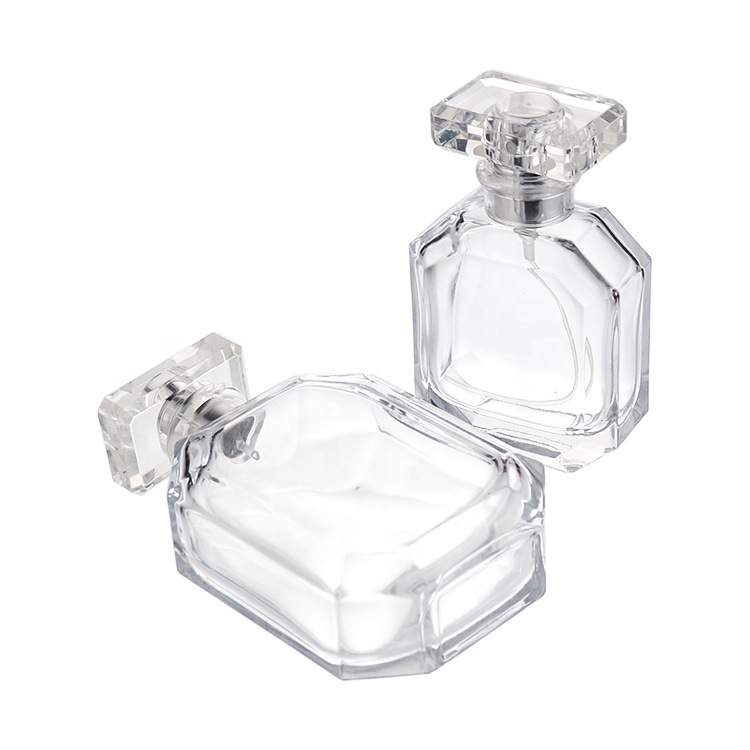 China Manufacture Custom Fragrance Bottle Fancy Glass 50 ml 100 ml Perfume Bottle And Packagaing
