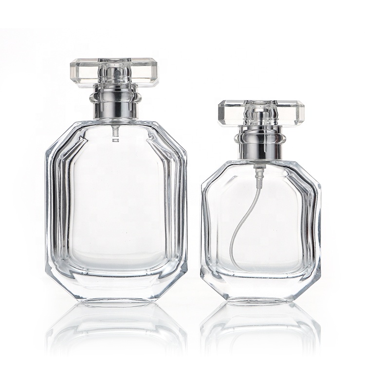 China Manufacture Custom Fragrance Bottle Fancy Glass 50 ml 100 ml Perfume Bottle And Packagaing