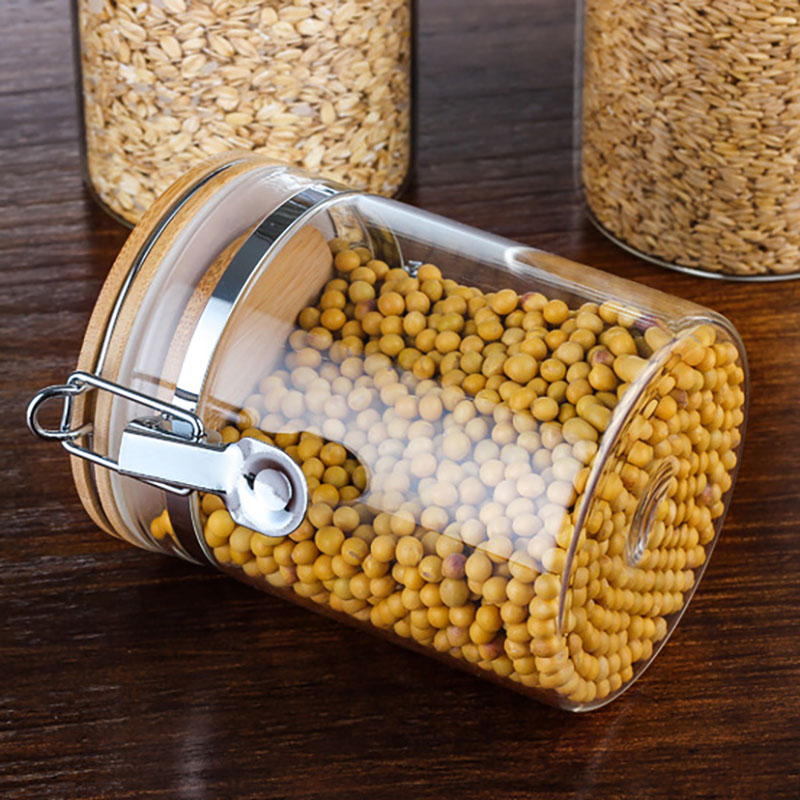 China Manufacture Eco-friendly Airtight Clip Borosilicate Glass Jar Storage with Lid
