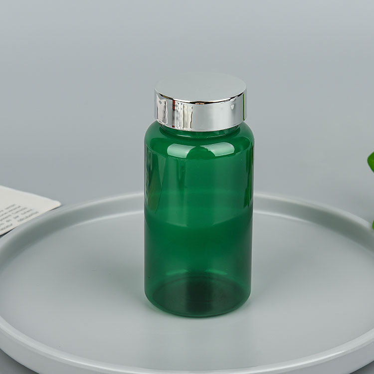 China Manufacturer 200ml 250ml 300ml Wide Mouth Green Medicine Bottle Pill Capsule Container With Child-resistant Cap