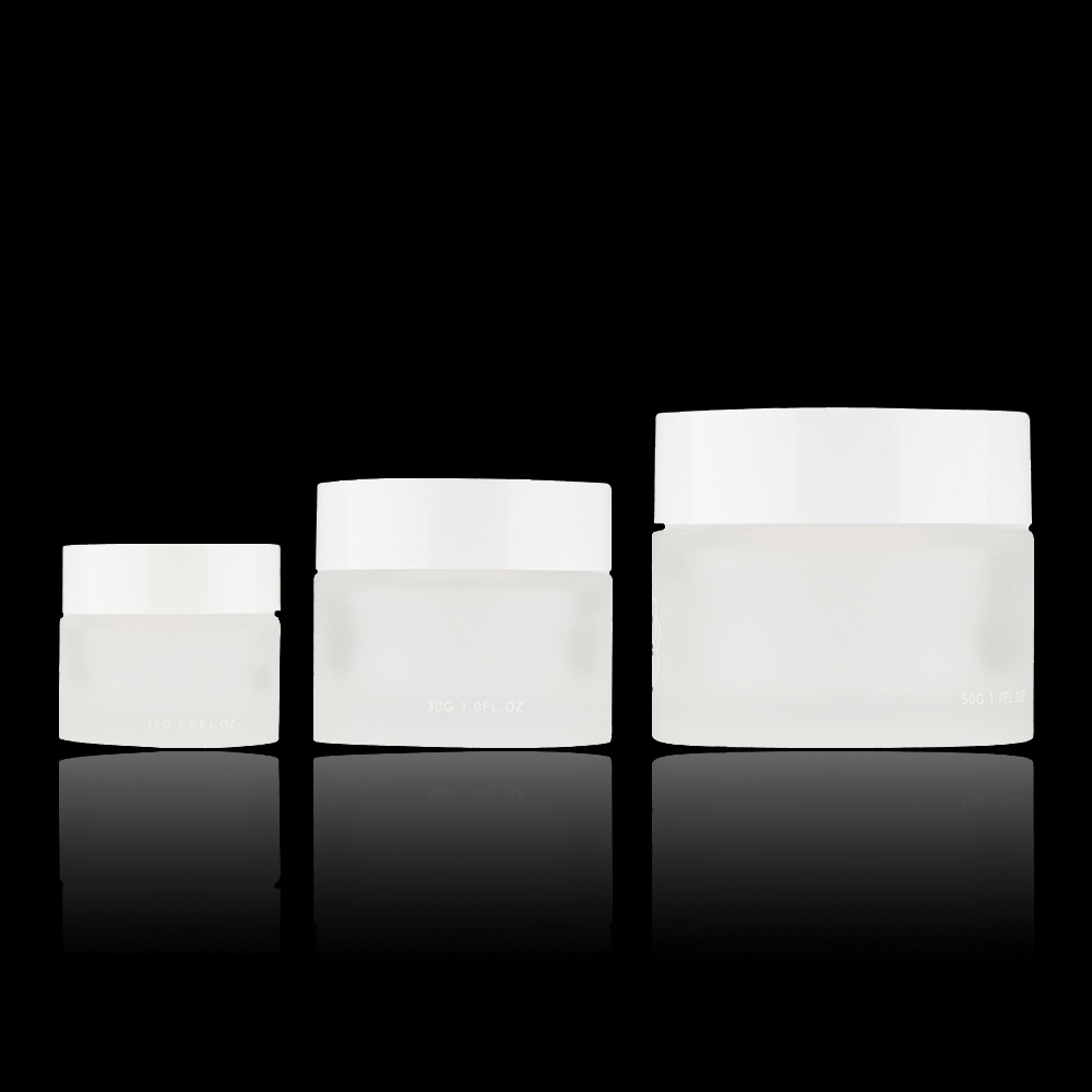 China Manufacturer 30Ml 50Ml 30G 50G Luxury Frosted Eye Face Cream Custom Cosmetic Glass Jars And Bottles Glass Jar