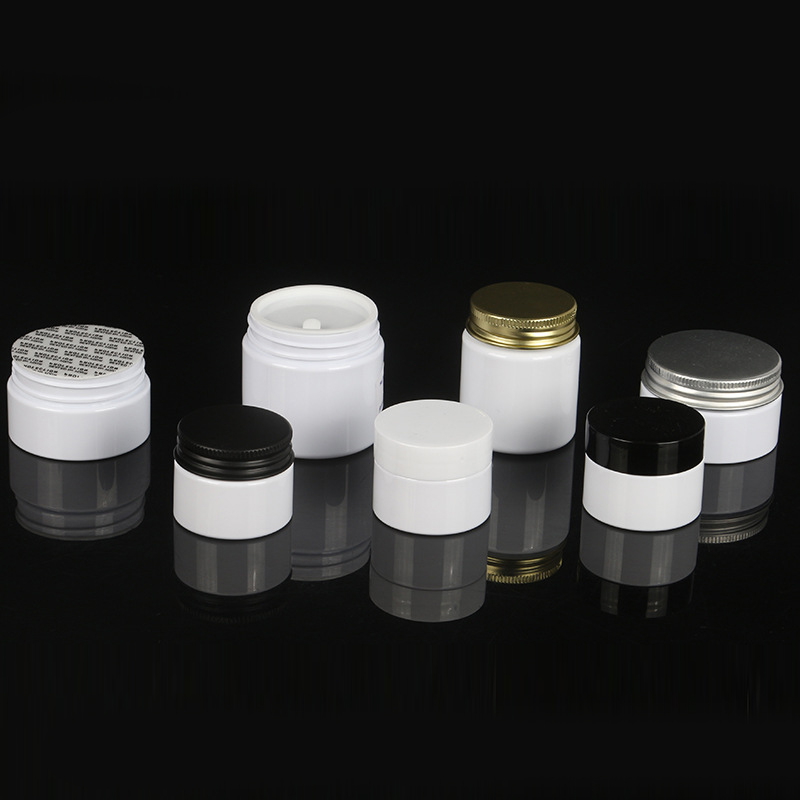 China Manufacturer Cosmetic Transparent Plastic White 8oz Plastic Jars with Aluminium lid 150ml