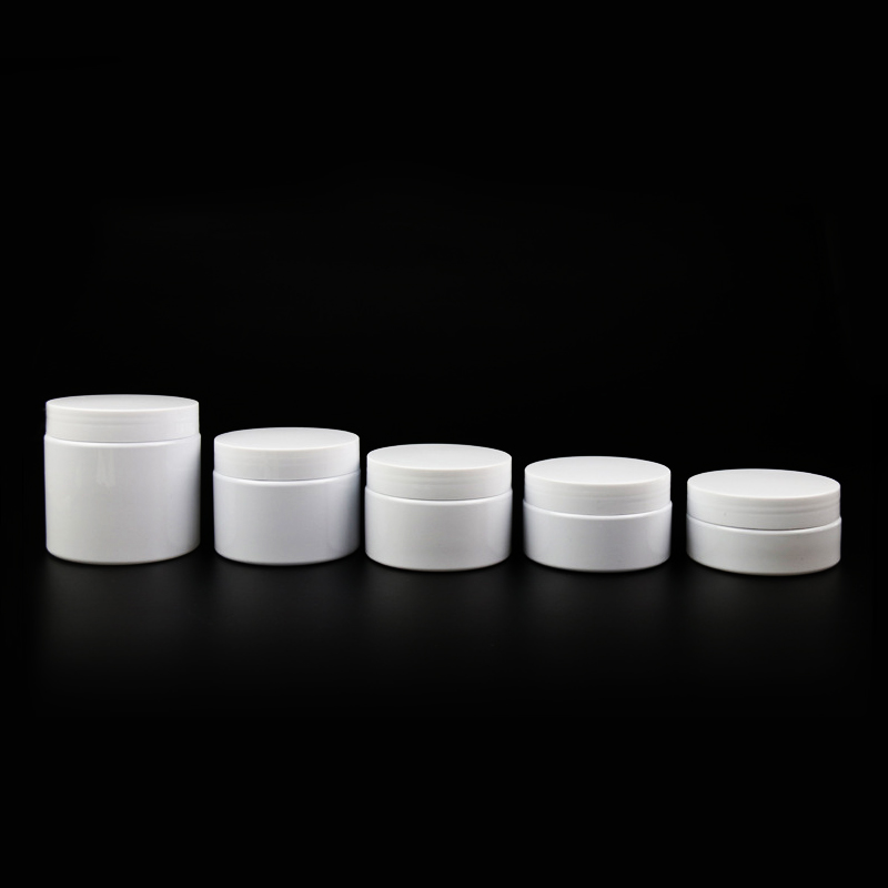 China Manufacturer Cosmetic Transparent Plastic White 8oz Plastic Jars with Aluminium lid 150ml