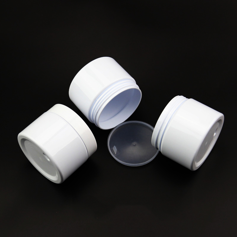 China Manufacturer Cosmetic Transparent Plastic White 8oz Plastic Jars with Aluminium lid 150ml