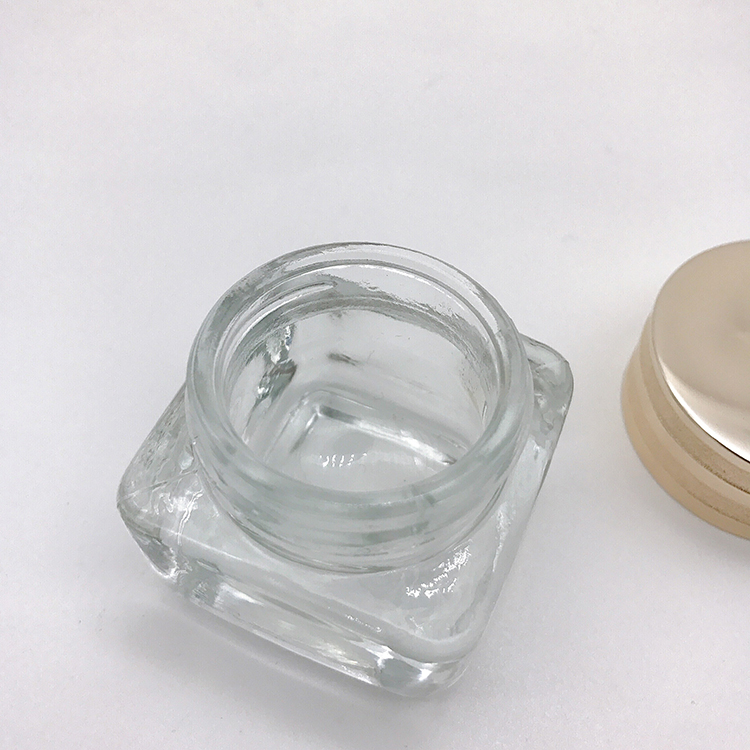 China Manufacturer Glass Jar Square Double Layer Cream Jar Transparent Emulsion Jar