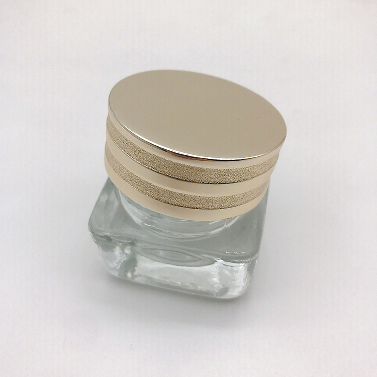 China Manufacturer Glass Jar Square Double Layer Cream Jar Transparent Emulsion Jar