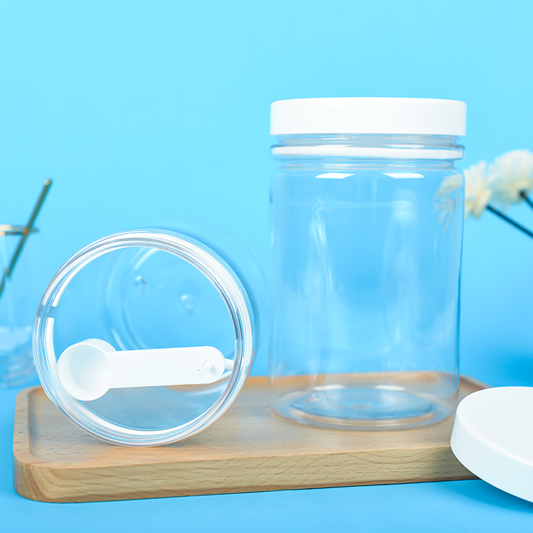 China Manufacturer High Quality Wholesale Custom Food Scoop Hook HDPE Protein Powder Bottle