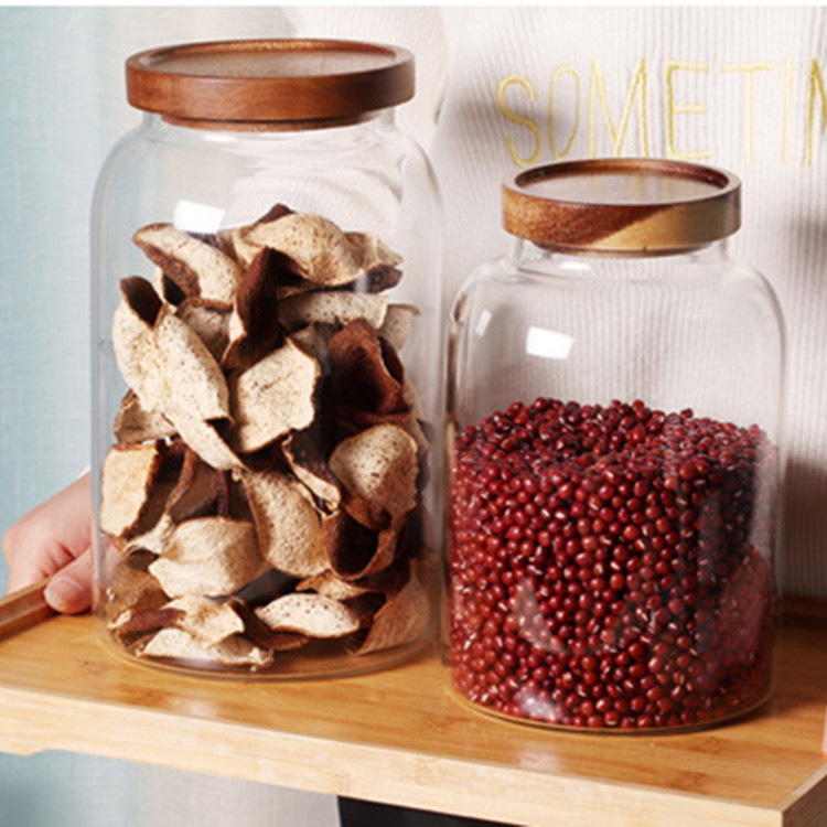 China Manufacturer Large 1L 1.5L 2L 3L Airtight Kitchen Glass Jar Storage Jar