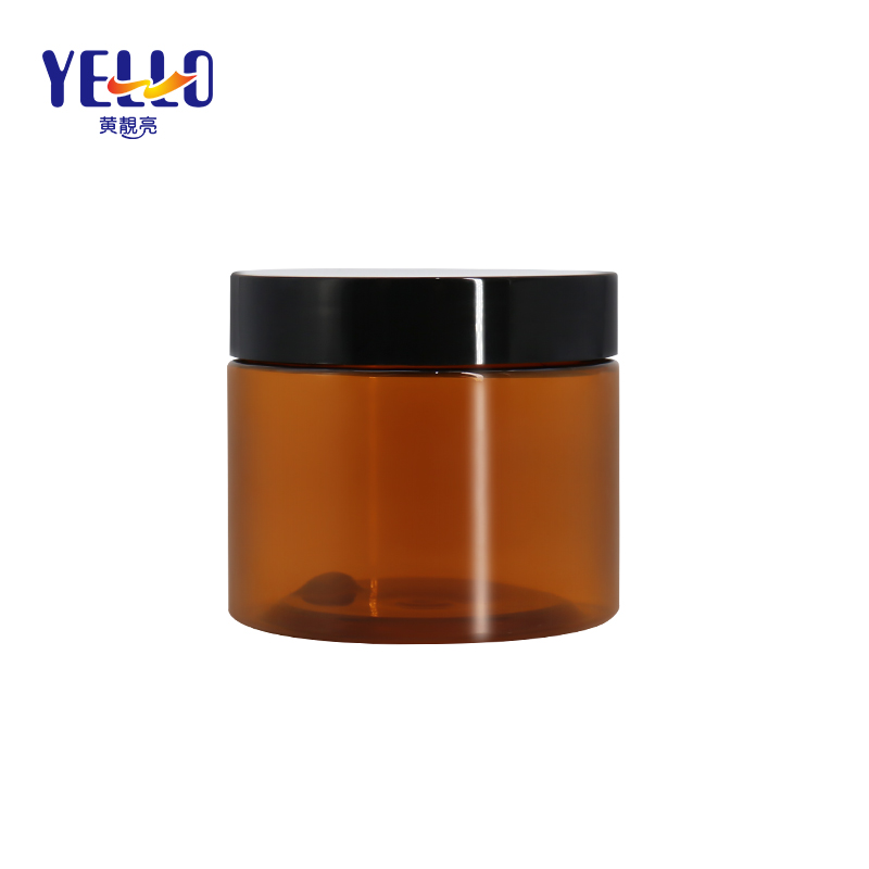 China Manufacturer Skincare Packaging Amber PET Plastic Cosmetic Cream Jar 60ml 100ml 150ml 250ml