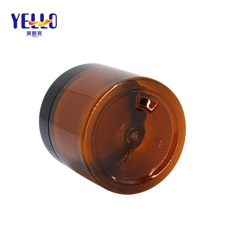 China Manufacturer Skincare Packaging Amber PET Plastic Cosmetic Cream Jar 60ml 100ml 150ml 250ml