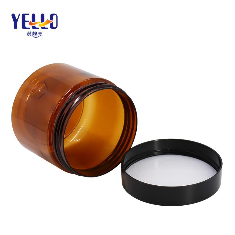 China Manufacturer Skincare Packaging Amber PET Plastic Cosmetic Cream Jar 60ml 100ml 150ml 250ml