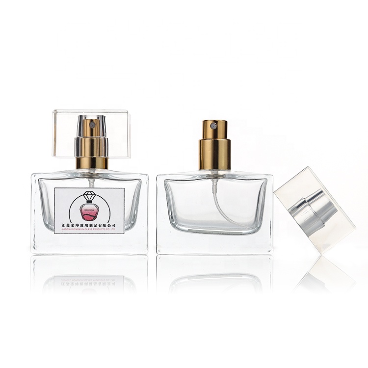 China Manufacturer Square Cosmetic Packaging Perfume Bottle Spray 30ml Luxury Glass