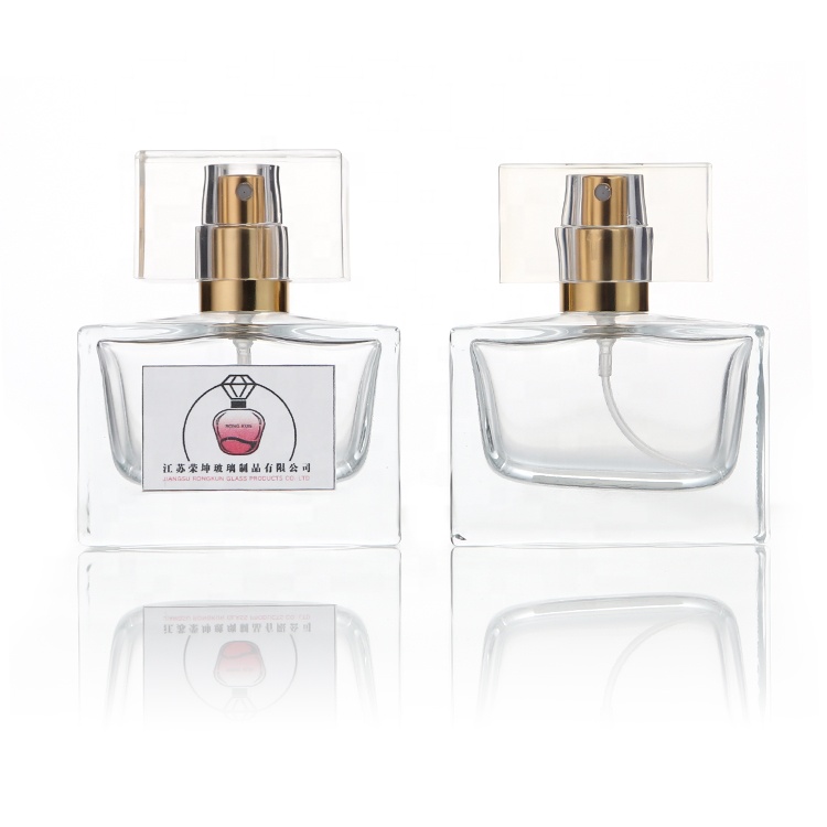 China Manufacturer Square Cosmetic Packaging Perfume Bottle Spray 30ml Luxury Glass