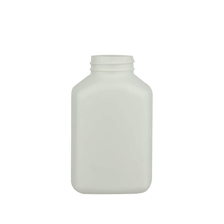 China Manufacturer Wide Mouth White 200cc 300cc Square PET Pill Bottle Capsule Container With Child-resistant Cap