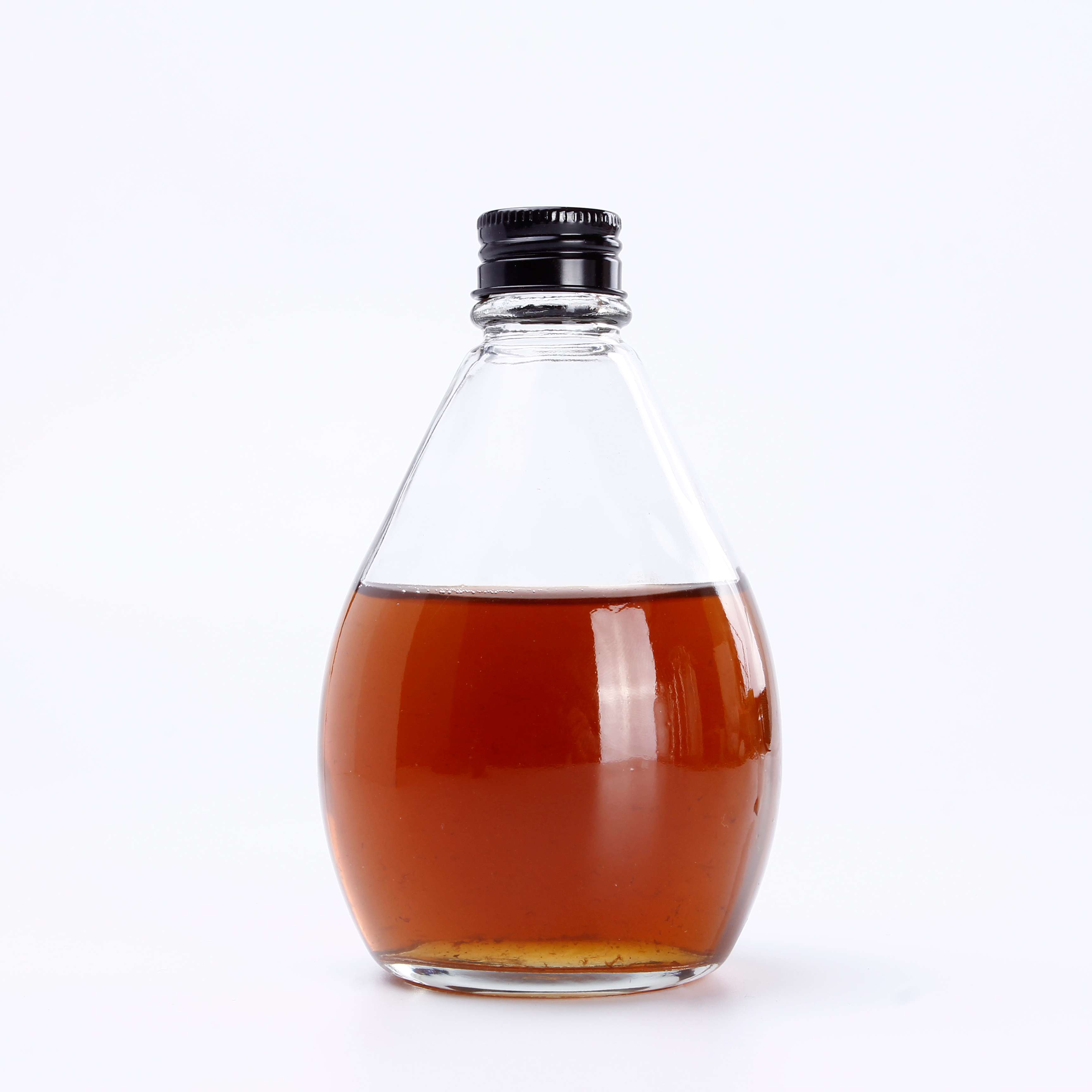 China Manufacturers Sales Clear 350ml Glass Juice Bottles Glass Bottle for Honey