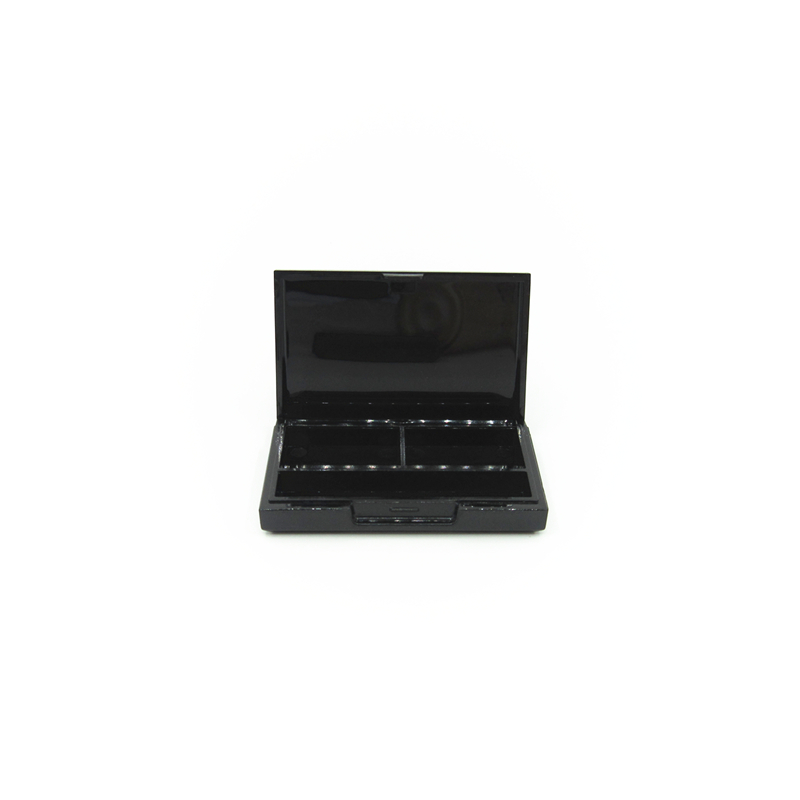 China Private Label Empty Black Square Eye Shadow Container / Powder Case