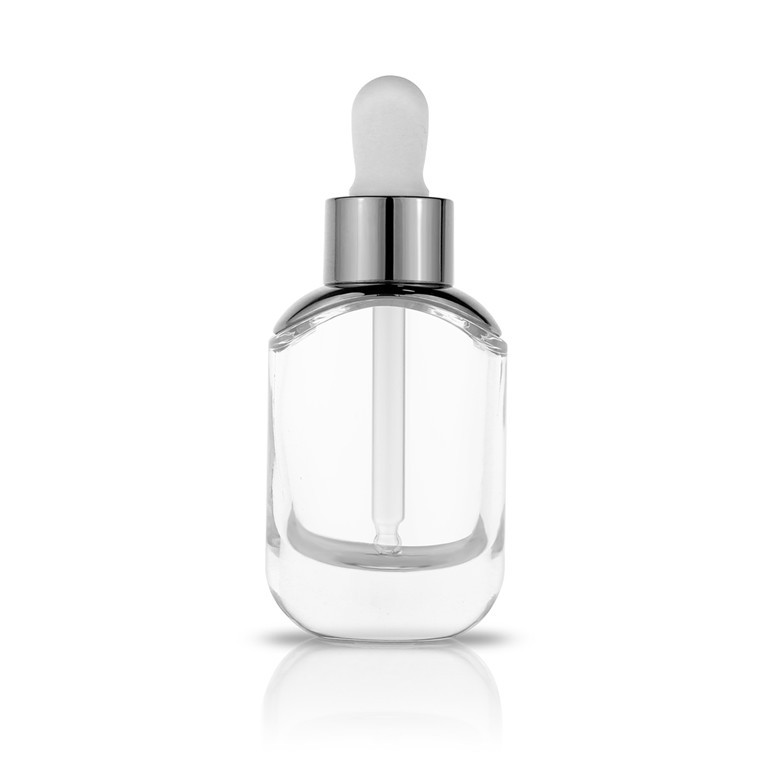 China Supplier 30ML 50ML Customized Color Clear Glass Dropper Essential Oil Bottle with Aluminum CAP
