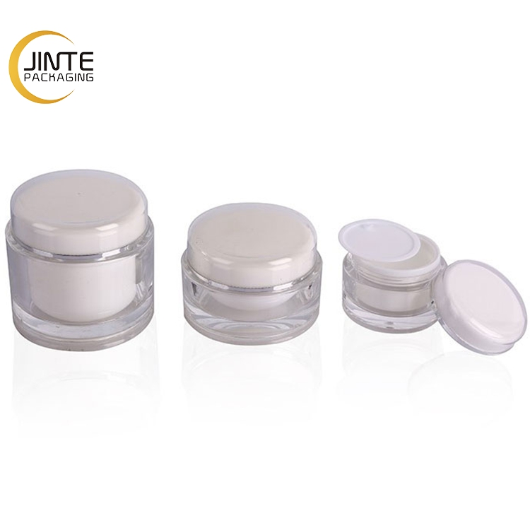 China Supplier Cheap 200ml Gold Line Plastic Packaging Containers Double Wall Acrylic Cream Jar
