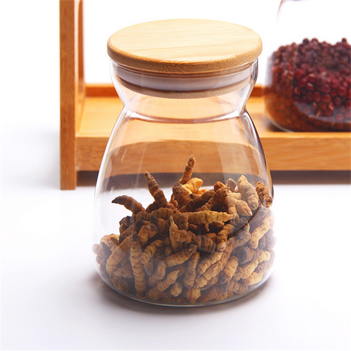 China Supplier Clear Glass Container Storage Jar with Lids