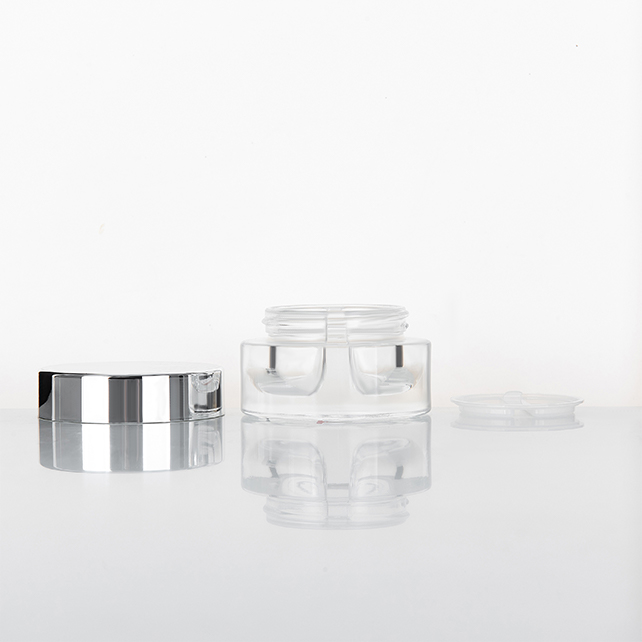 China Supplier Empty 5g 15g 30g 50g 100g Frosted Clear Cosmetic Cream glass Jar With Bamboo Cap