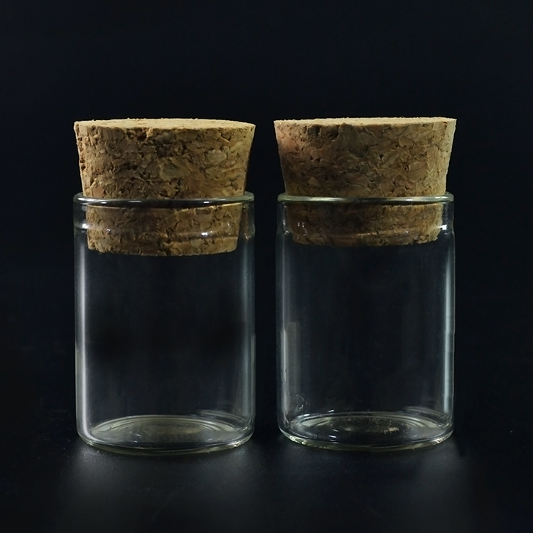 China Supplier Free Sample 1 ml Vials Clear Miniature Glass Bottle with Corks stopper