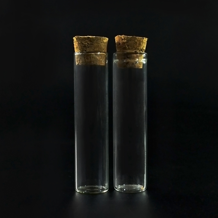 China Supplier Free Sample 1 ml Vials Clear Miniature Glass Bottle with Corks stopper