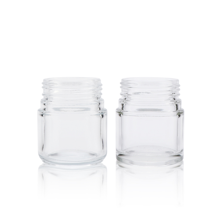 China Supplier Frosted black 5g 70g 110g 220g Pill Capsule CBD HempChild Proof Round Glass Container 50ml Resistant Lid Jar
