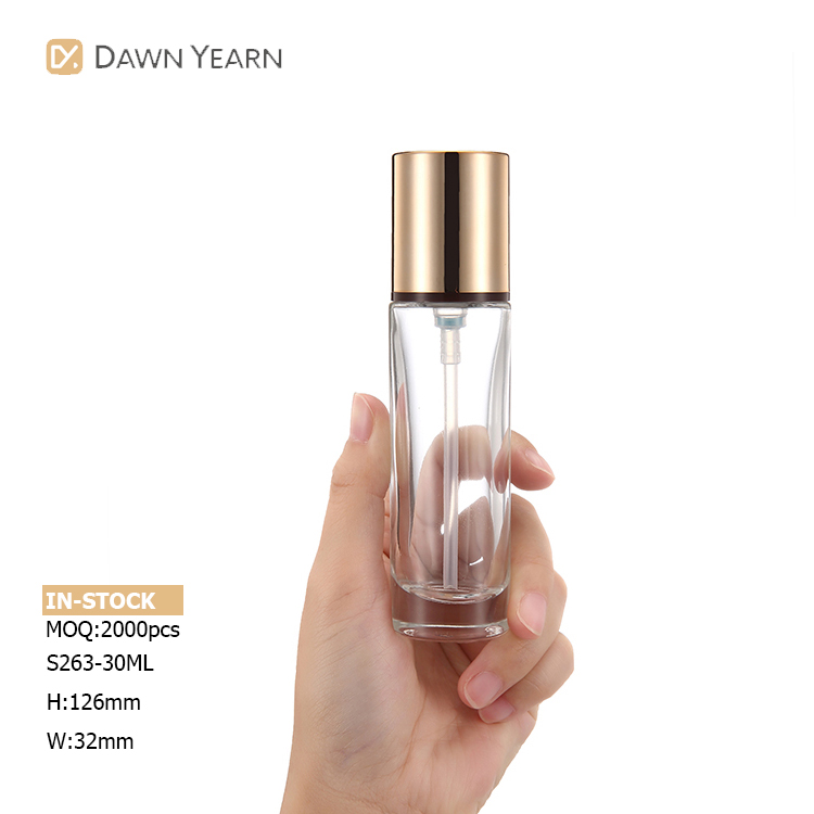 China Supplier OEM foundation packaging 30ml lotion pump glass bottle