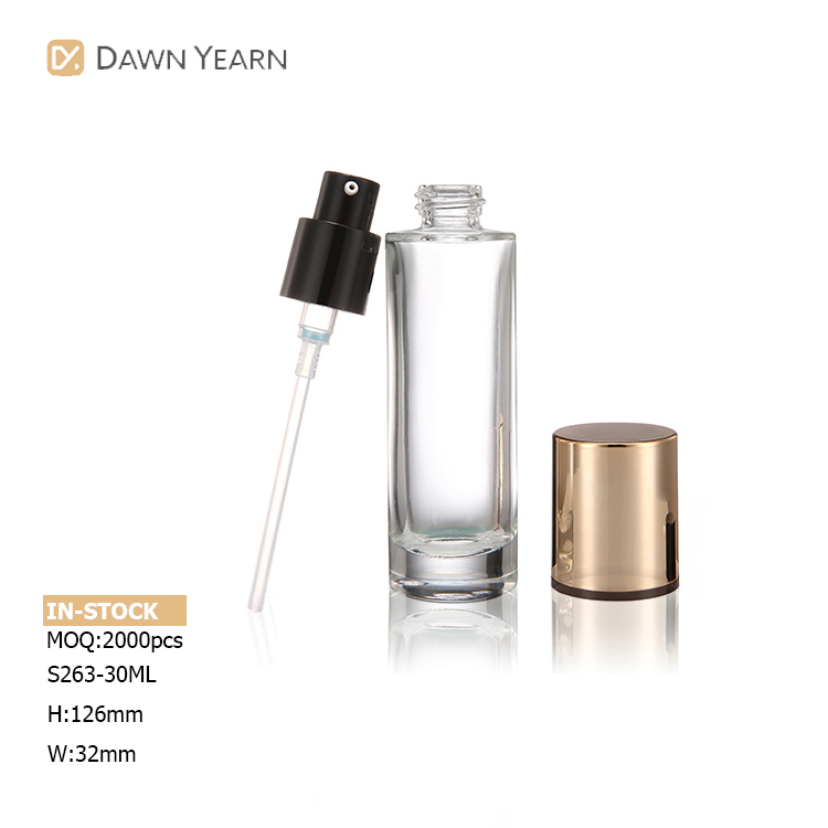 China Supplier OEM foundation packaging 30ml lotion pump glass bottle