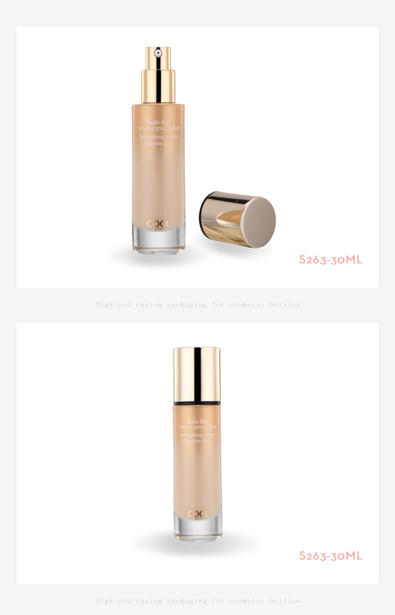 China Supplier OEM foundation packaging 30ml lotion pump glass bottle