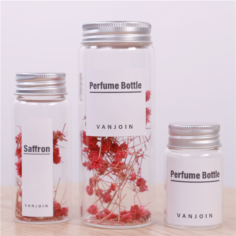 China Supplier Round Glass Test Tubes With Screw Metal Top For Beads Storage Glass Container