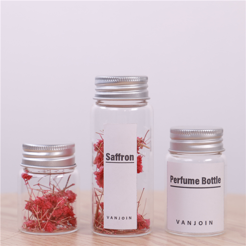 China Supplier Round Glass Test Tubes With Screw Metal Top For Beads Storage Glass Container