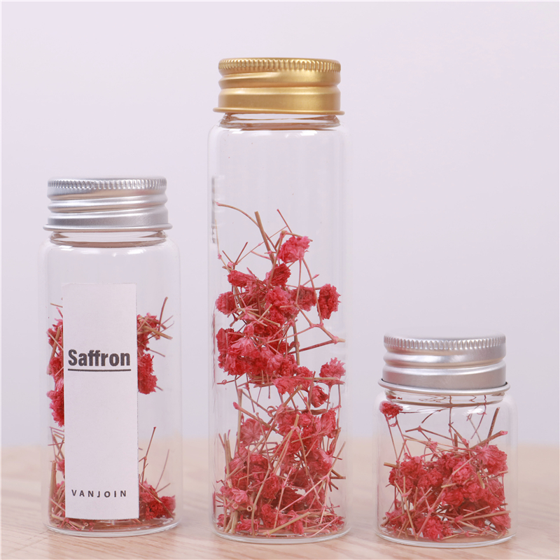 China Supplier Round Glass Test Tubes With Screw Metal Top For Beads Storage Glass Container