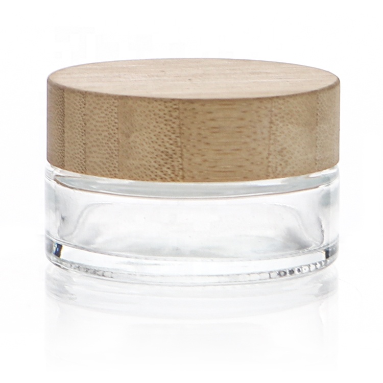 China Supplier Skin Care 30g Cream Jar Glass Bamboo Cosmetic Jars