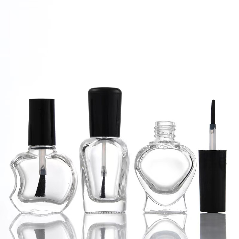 China Supplier Wholesale Private Label Customized Luxury Fancy Clear Crystal Empty Nail Varnish Polish Glass Bottle With Brushes