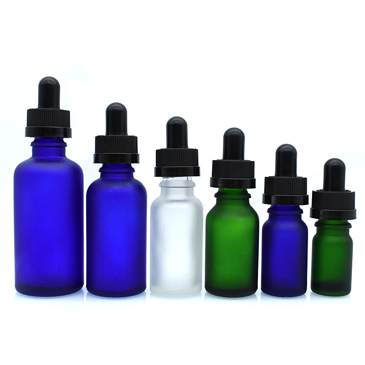 China Supplier amber clear green blue frosted glass dropper bottles 5ml 20ml30ml 50ml 100ml15ml 10ml for cosmetic liquid perfume
