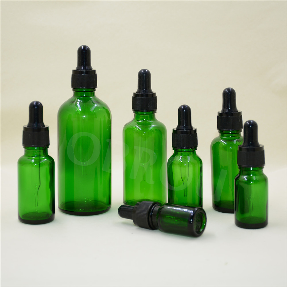 China Supplier color clear/green/blue/black/amber perfume glass dropper bottles for liquor