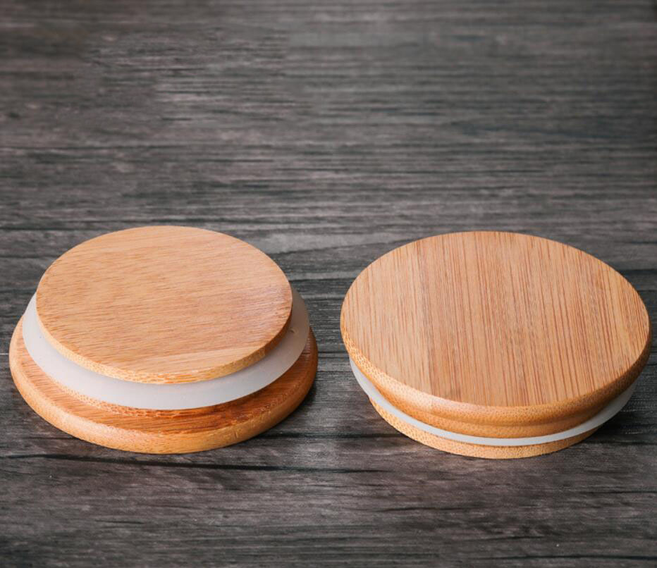 China Supplier glass candle jar with lid, glass jar wooden lid