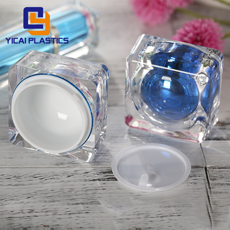 China Supplier shape plastic container 50g gold acrylic cream jars