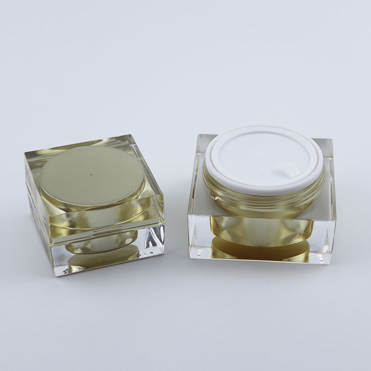 China Supplier square plastic jar luxury cream square jar