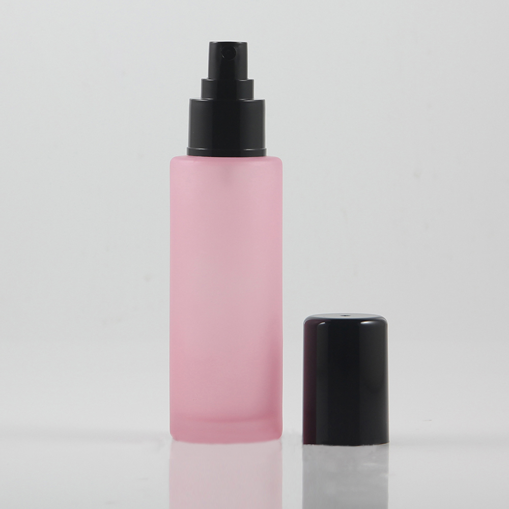 China Suppliers 100ml Pink/Amber Cosmetic Packaging With Pump, Glass Lotion Bottle 100ml