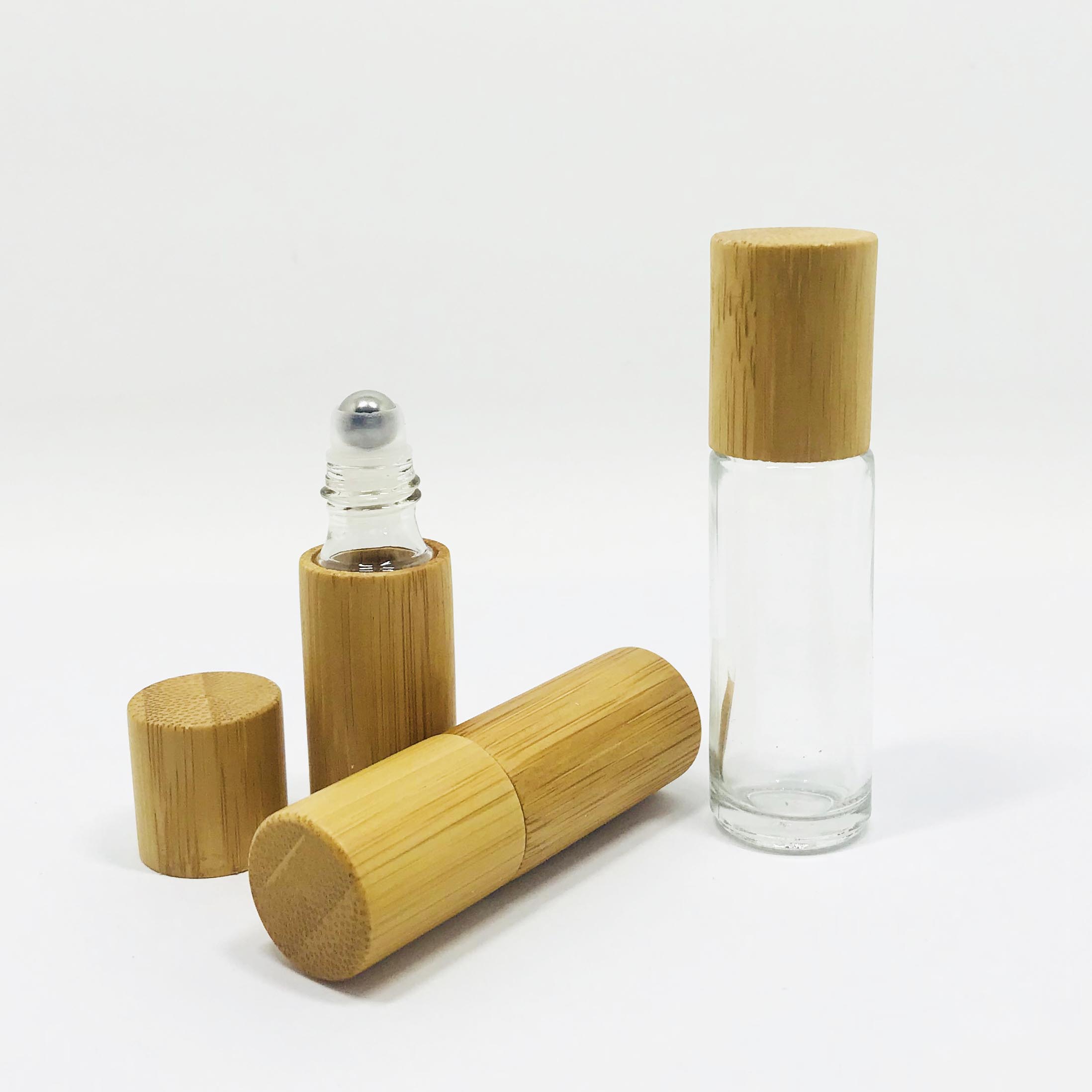 China Suppliers 5/10ml Bamboo Roll On Bottle with Glass/Stainless ball