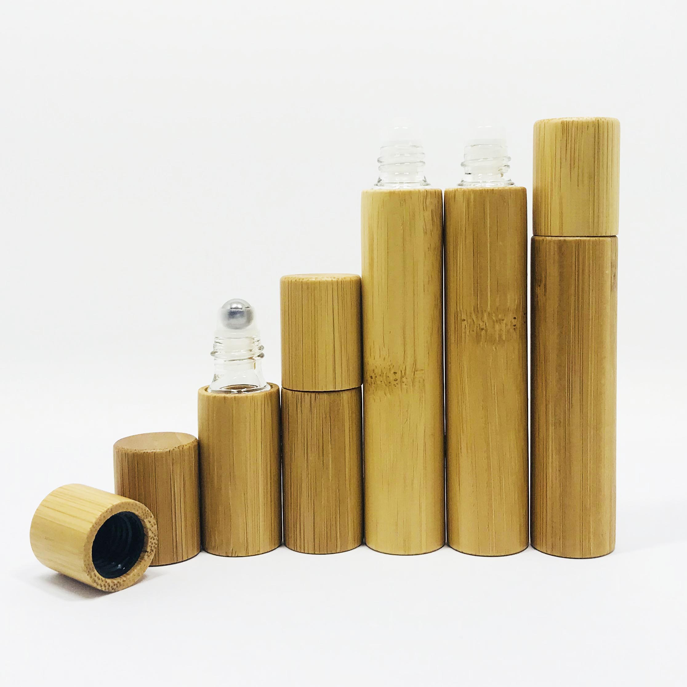 China Suppliers 5/10ml Bamboo Roll On Bottle with Glass/Stainless ball