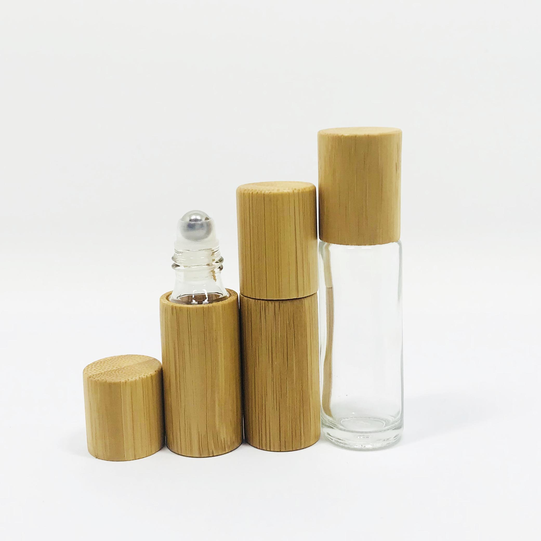 China Suppliers 5/10ml Bamboo Roll On Bottle with Glass/Stainless ball