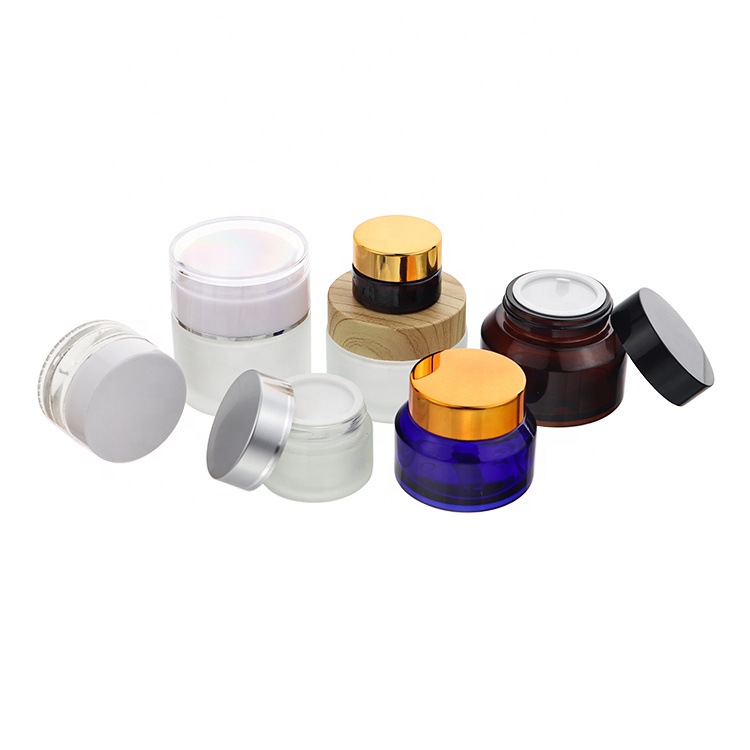 China Wholesale 10g 15g 30g 50g Round Glass Cosmetic Containers Cream jars