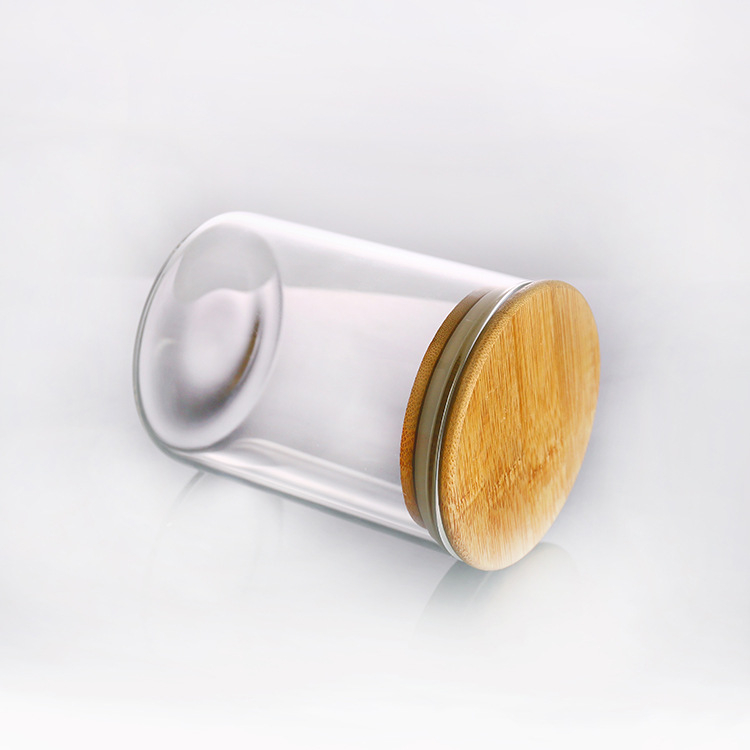 China Wholesale 200Ml 1000Ml Airtight Glass Jar Clear Glass Candle Jar With Bamboo Lid