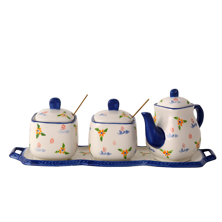 China Wholesale Custom Popular Luxury Container Set Ceramic Seasoning Jars
