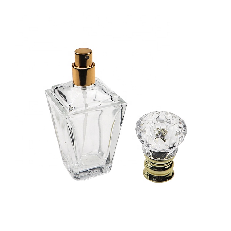 China Wholesale Diamond Shape Pretty 60ml Glass Empty Elegant Perfume Bottles