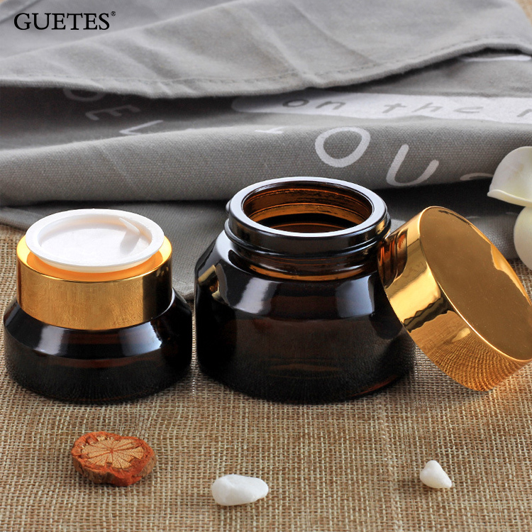 China Wholesale Glass Jars Slant Shoulder Containers Amber Glass Bottles