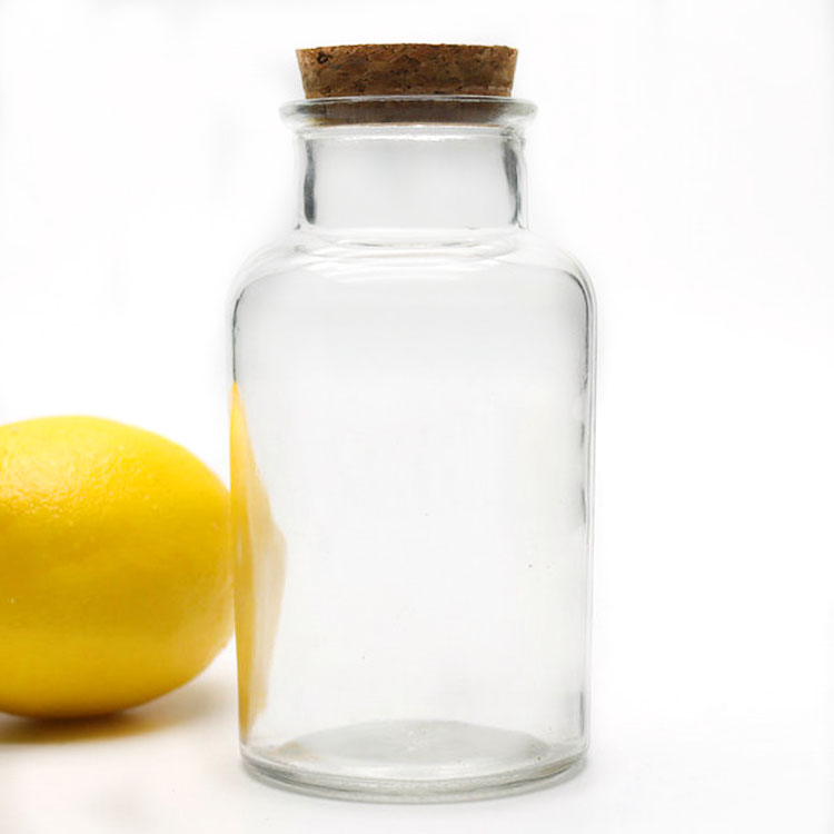China clear jar with wooden cork 125 ml 250 ml 500 ml spice glass